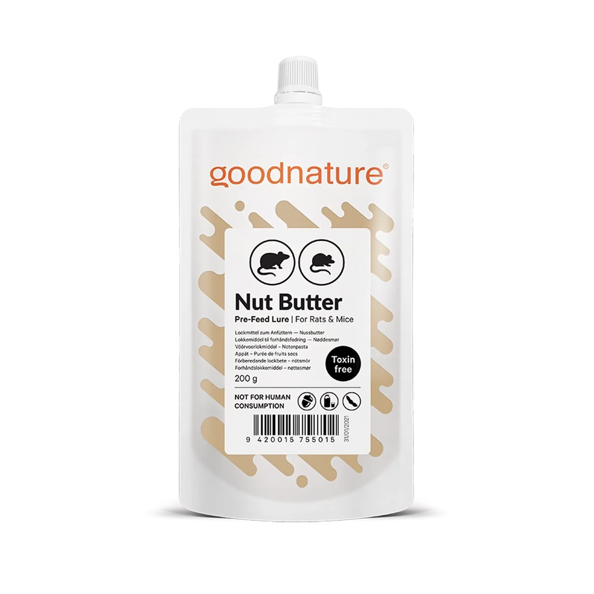 Lokkemad GoodNature "Nøddesmør" - Til rotte- og musefælder - 200 g